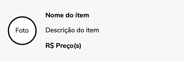 Exemplo de layout de item no cardápio digital